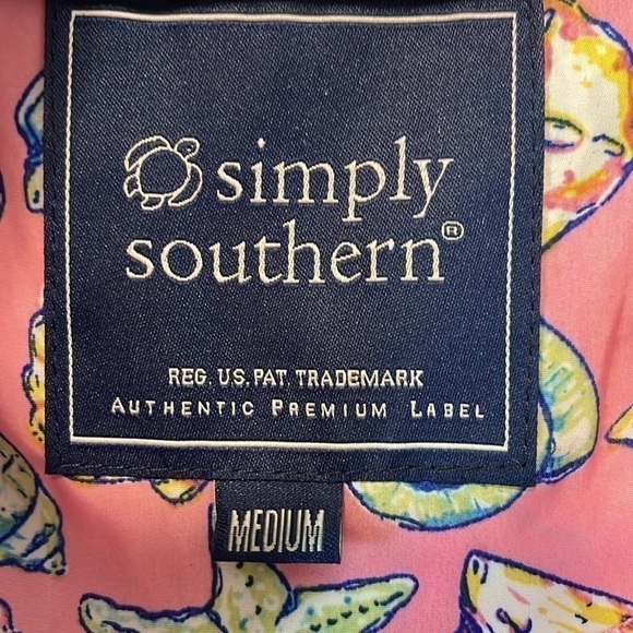 SIMPLY Southern Pink Shell Print Windbreaker Size Medium Beach Ocean Boat - Picture 4 of 6